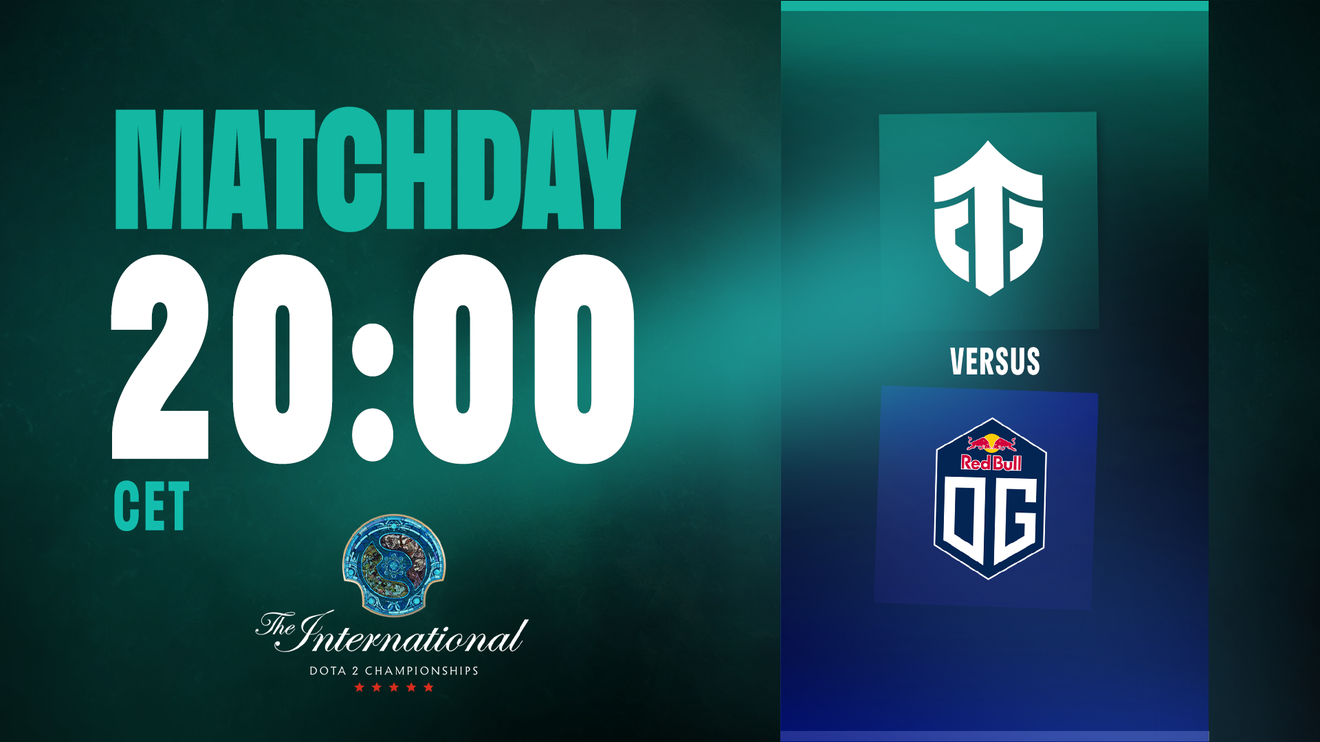 Entity matchday announcement graphic featuring team branding and match information